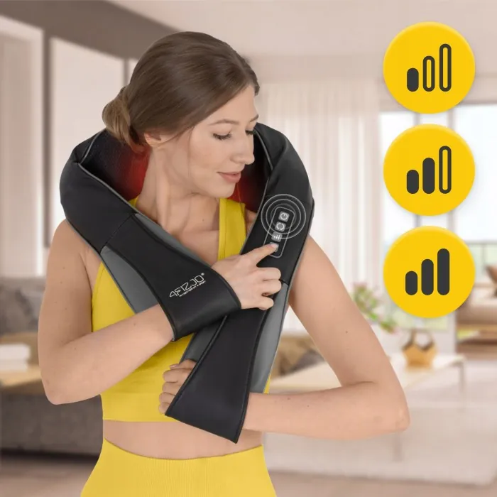 Накидка-масажер 4FIZJO Shiatsu Pro+ для шиї та спини Black/Grey (P-5907739319067)