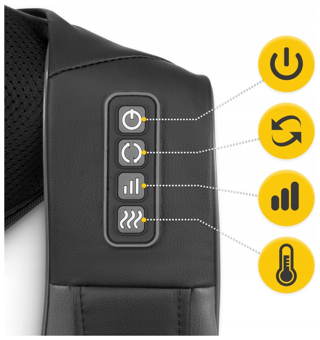 Накидка-масажер 4FIZJO Shiatsu Pro+ для шиї та спини Black/Grey (P-5907739319067)