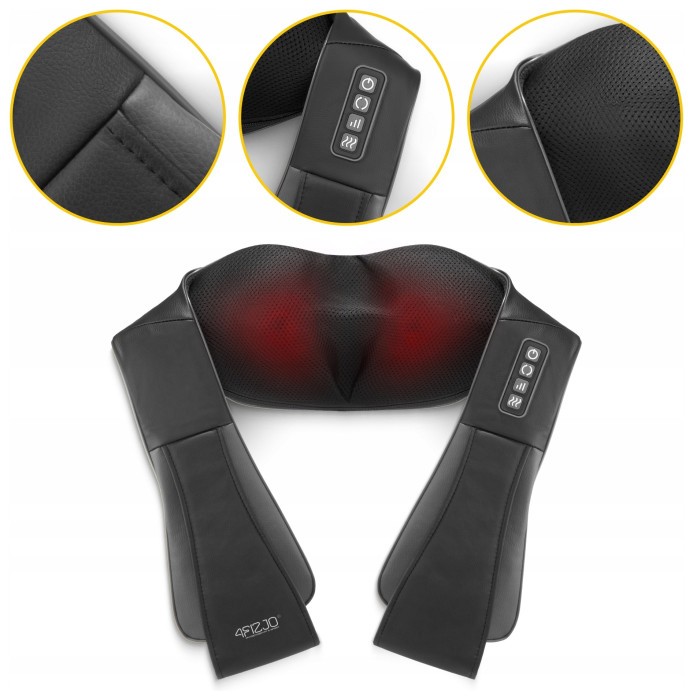 Накидка-масажер 4FIZJO Shiatsu Pro+ для шиї та спини Black/Grey (P-5907739319067)