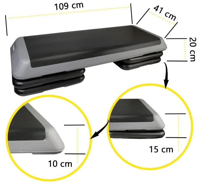 Степь-платформа 3-ступенчатая Cornix Pro 109 х 41 х 10-20 см XR-0403 Black/Grey