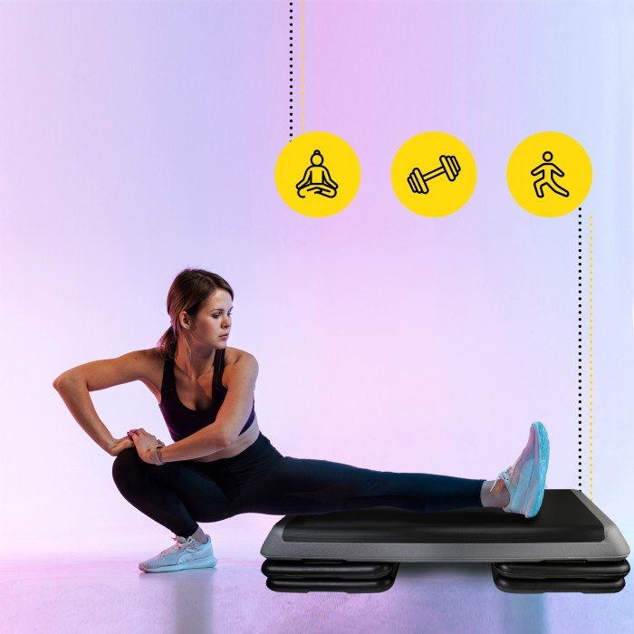 Степь-платформа 3-ступенчатая Cornix Pro 109 х 41 х 10-20 см XR-0403 Black/Grey