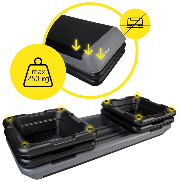 Степь-платформа 3-ступенчатая Cornix Pro 109 х 41 х 10-20 см XR-0403 Black/Grey