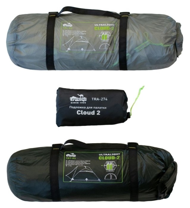 Намет Tramp Cloud 2 Si світло-сірий, укр, укр