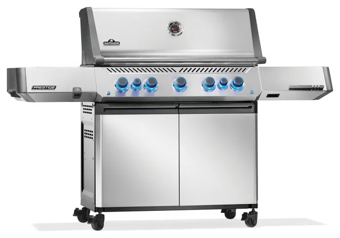 Газовый гриль Napoleon Prestige P 650 с боковой конфоркой Sizzle Zone и вертилем (69632) нерж сталь P665VRSIBPSS-RC