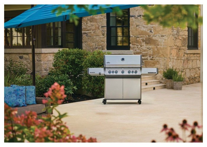 Газовый гриль Napoleon Prestige P 650 с боковой конфоркой Sizzle Zone и вертилем (69632) нерж сталь P665VRSIBPSS-RC