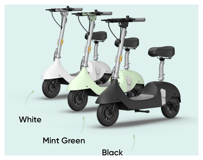 Електросамокат з сидінням OKAI Ceetle PRO EA10C Mint Green 10', 350(900)W, 25Km/h, 10.4Ah, 55Km, 20%,NFC, App, 29kg