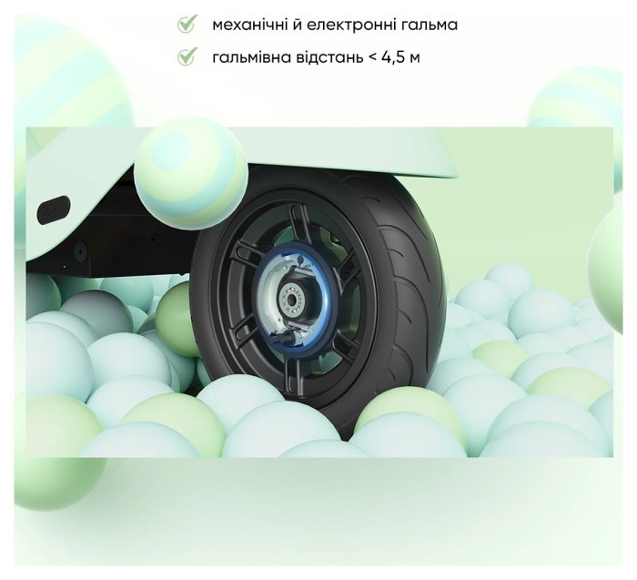 Електросамокат з сидінням OKAI Ceetle PRO EA10C Mint Green 10', 350(900)W, 25Km/h, 10.4Ah, 55Km, 20%,NFC, App, 29kg