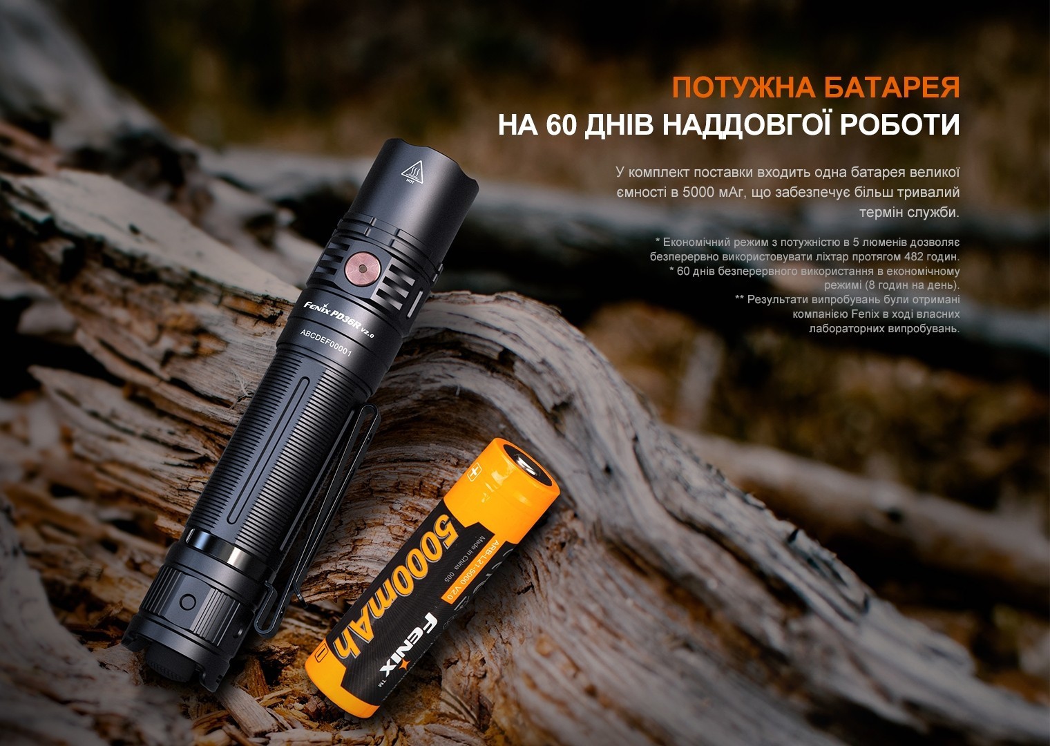 Ліхтар ручний Fenix PD36R V2.0, укр, укр