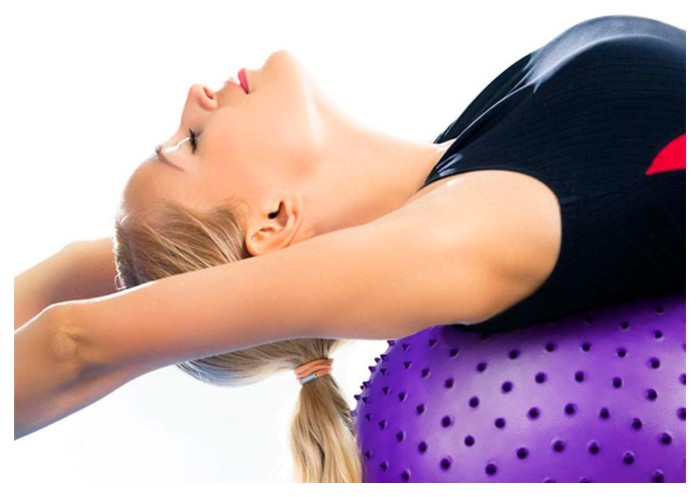 М'яч для фітнесу EasyFit 65 см фіолетовий (фітбол масажний)