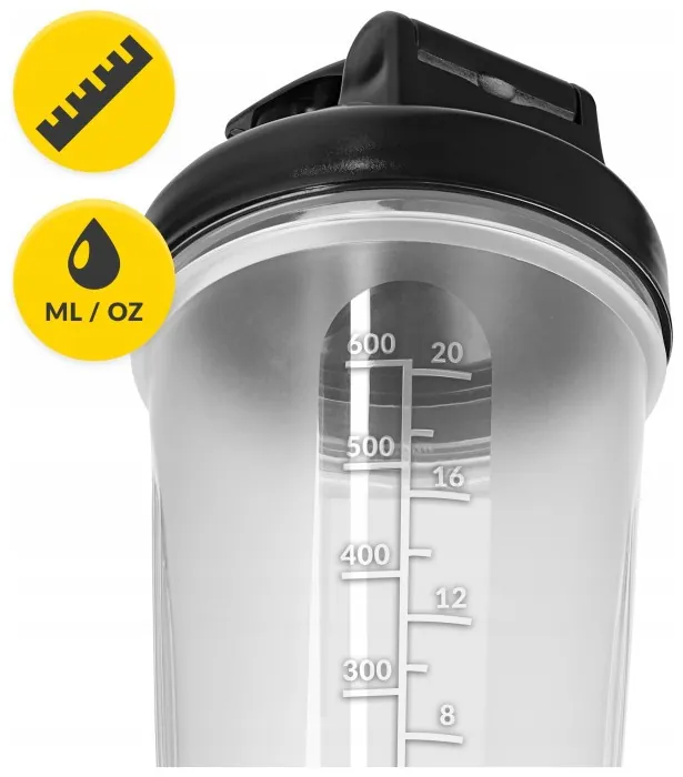 Шейкер спортивный 4FIZJO PRO 650 мл White/Black (P-5905973407007)