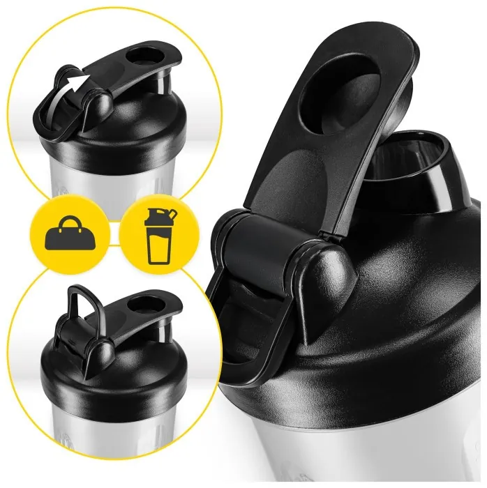 Шейкер спортивный 4FIZJO PRO 650 мл White/Black (P-5905973407007)