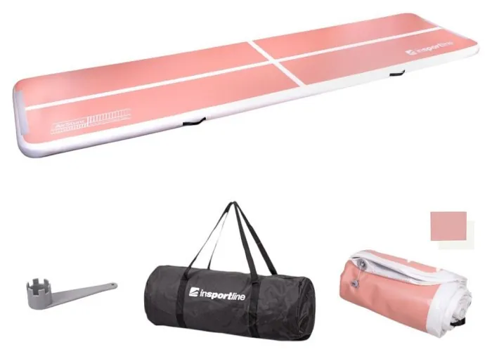 Надувной коврик inSPORTline Airstunt 500x100x10 см, розовый