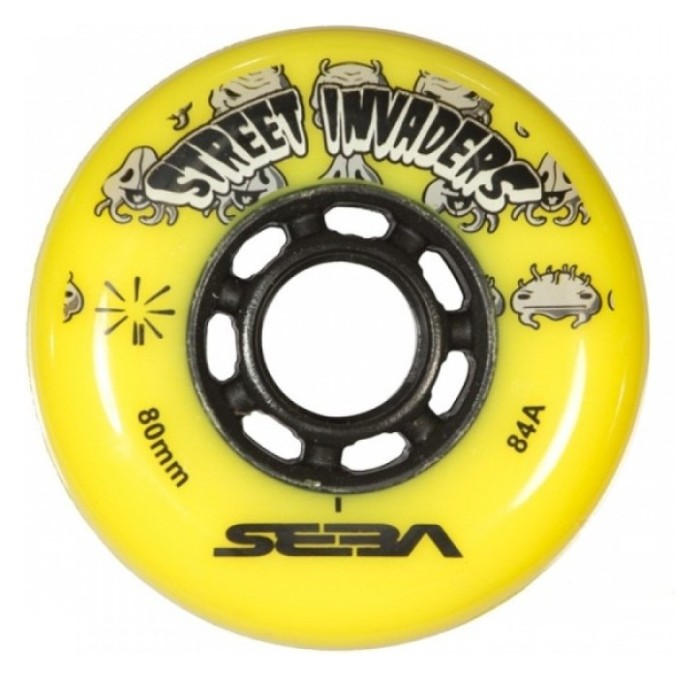 Колеса для роликів Seba Street Invaders 80 мм жовті, укр, укр
