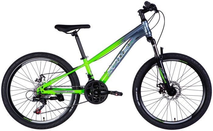 Велосипед ST 24" SPACE MARS DD FR рама-11" зелено-серебристый 2025