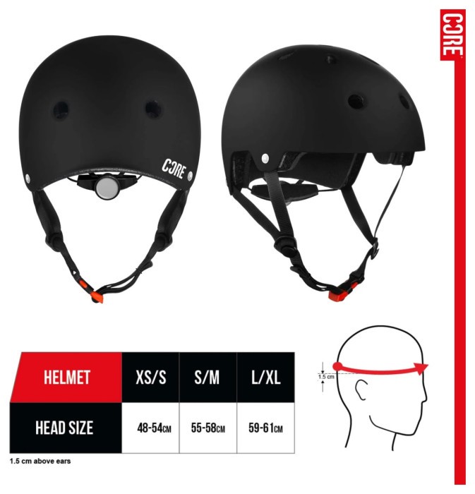Core Action Sports Шолом Helmet S/M-size Black 55-58cm