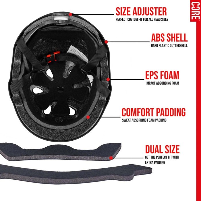 Core Action Sports Шолом Helmet S/M-size Black 55-58cm