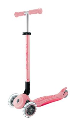 Самокат GLOBBER серії ELITE LIGHTS, пастельно-рожевий, колеса з підсвіткою, 50кг, 3+, укр, укр