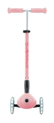 Самокат GLOBBER серії ELITE LIGHTS, пастельно-рожевий, колеса з підсвіткою, 50кг, 3+