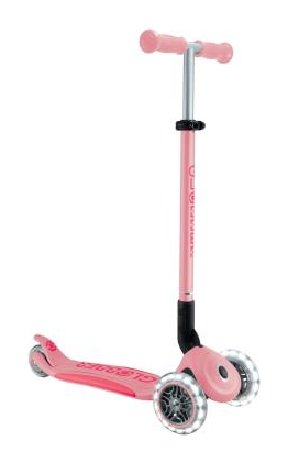 Самокат GLOBBER серії ELITE LIGHTS, пастельно-рожевий, колеса з підсвіткою, 50кг, 3+, укр, укр