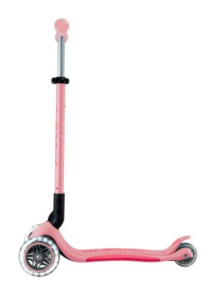 Самокат GLOBBER серії ELITE LIGHTS, пастельно-рожевий, колеса з підсвіткою, 50кг, 3+, укр, укр