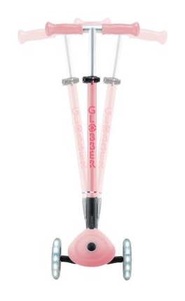 Самокат GLOBBER серії ELITE LIGHTS, пастельно-рожевий, колеса з підсвіткою, 50кг, 3+, укр, укр