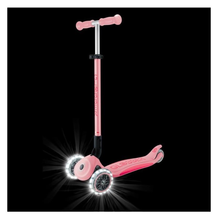 Самокат GLOBBER серії ELITE LIGHTS, пастельно-рожевий, колеса з підсвіткою, 50кг, 3+, укр, укр