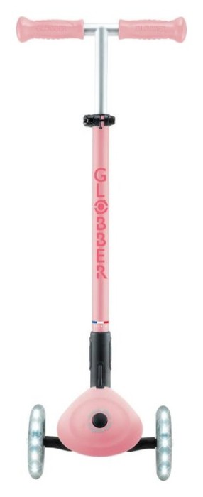 Самокат GLOBBER серії ELITE LIGHTS, пастельно-рожевий, колеса з підсвіткою, 50кг, 3+, укр, укр