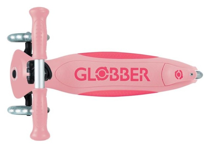 Самокат GLOBBER серії ELITE LIGHTS, пастельно-рожевий, колеса з підсвіткою, 50кг, 3+, укр, укр