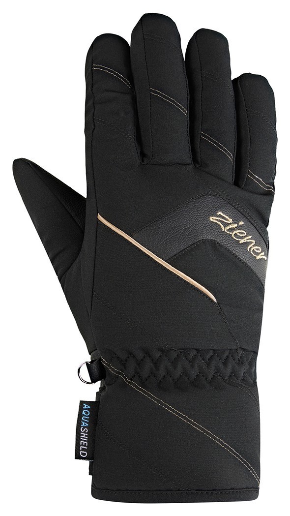 Ziener перчатки лыжные Karion W black-gold art 6