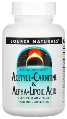 Acetyl L-Carnitine & Alpha-Lipoic Acid 650mg - 60 tabs