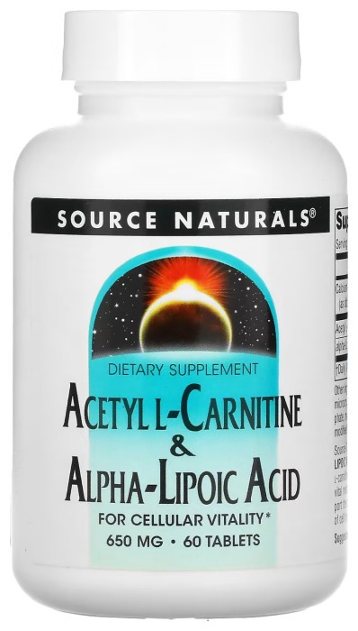 Acetyl L-Carnitine & Alpha-Lipoic Acid 650mg - 60 tabs, укр, укр