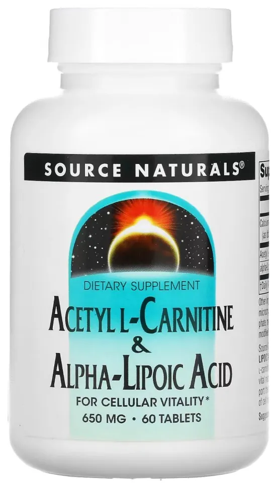Acetyl L-Carnitine & Alpha-Lipoic Acid 650mg - 60 tabs