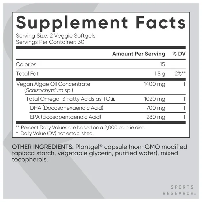 Vegan Omega-3 1400mg - 60 softgels
