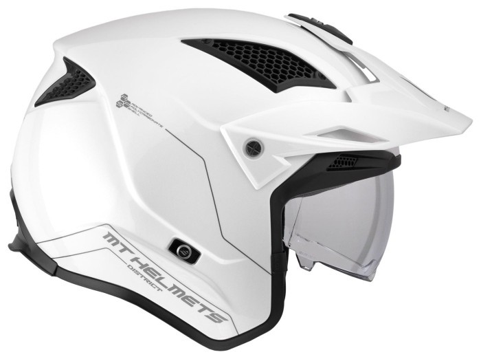 Мотошолом MT DISTRICT SV S Solid A0 White