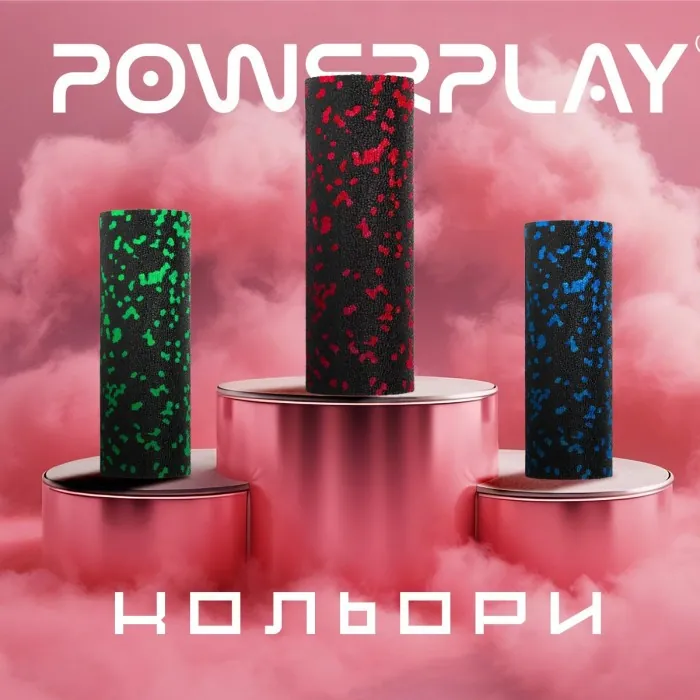 Массажный ролик (роллер) гладкий PowerPlay PP-4346 Mini EPP Foam Roller Черно/Красный (15x5,3см.)
