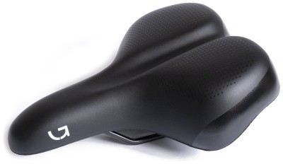 Седло Green Cycle Comfort 198, стальные рейлы, черное