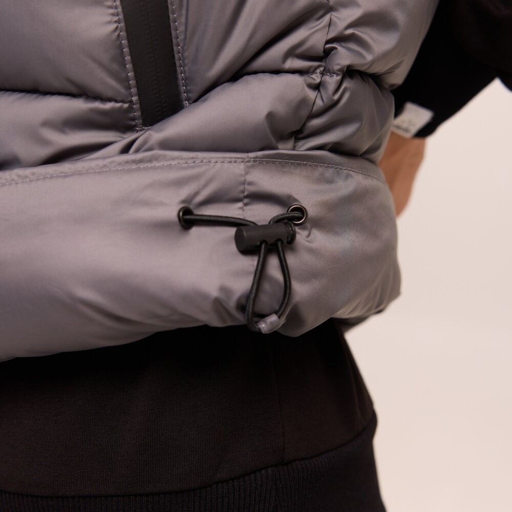 Темно-сіра жилетка для чоловіків з плащівки Pobedov Puffer, укр, укр