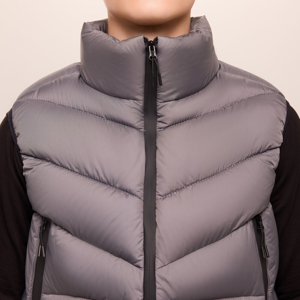 Темно-сіра жилетка для чоловіків з плащівки Pobedov Puffer, укр, укр