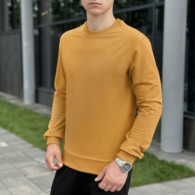 Свитшот мужской однотонный желтый Pobedov 001