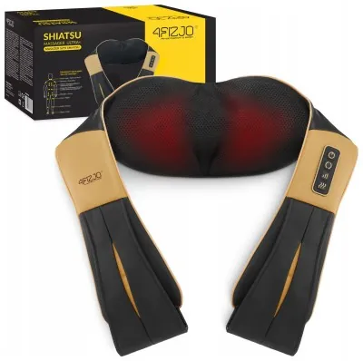 Накидка-масажер 4FIZJO Shiatsu Ultra+ для шиї та спини, акумуляторний Black/Gold (P-5907739319081)