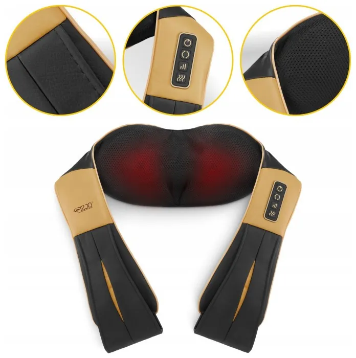 Накидка-масажер 4FIZJO Shiatsu Ultra+ для шиї та спини, акумуляторний Black/Gold (P-5907739319081)