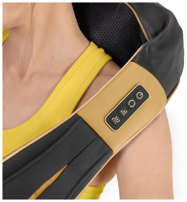 Накидка-масажер 4FIZJO Shiatsu Ultra+ для шиї та спини, акумуляторний Black/Gold (P-5907739319081)
