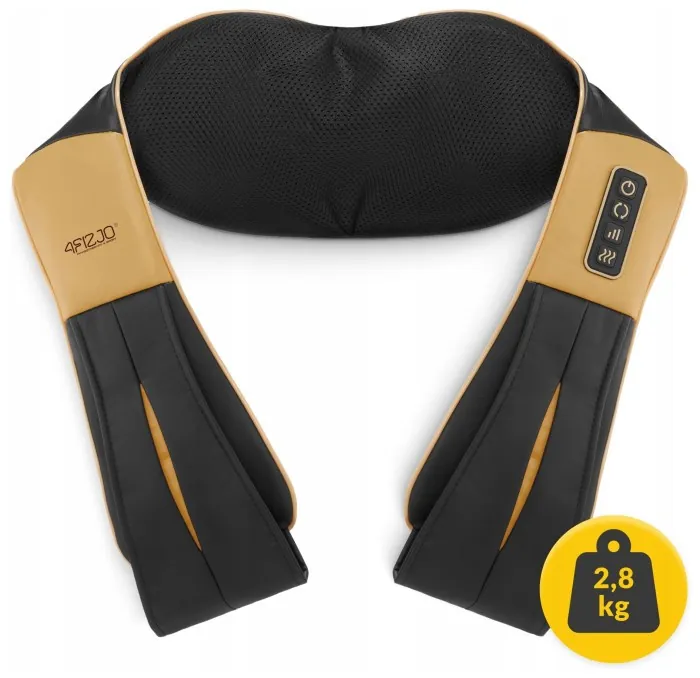 Накидка-масажер 4FIZJO Shiatsu Ultra+ для шиї та спини, акумуляторний Black/Gold (P-5907739319081)