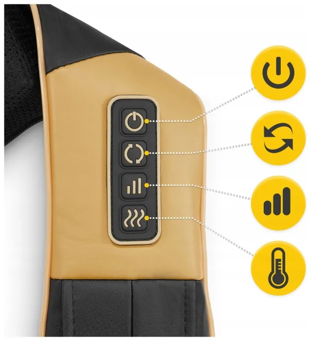 Накидка-масажер 4FIZJO Shiatsu Ultra+ для шиї та спини, акумуляторний Black/Gold (P-5907739319081)