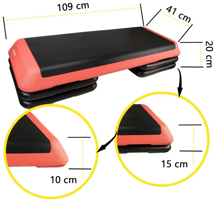 Степь-платформа 3-ступенчатая Cornix Pro 109 х 41 х 10-20 см XR-0404 Black/Red