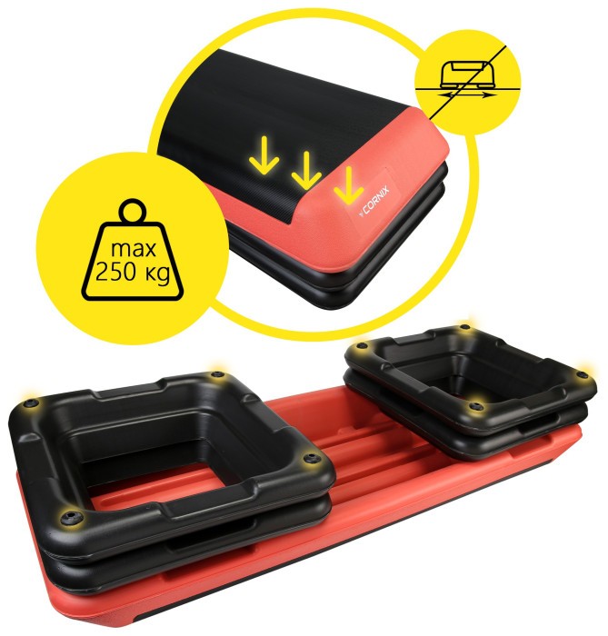 Степь-платформа 3-ступенчатая Cornix Pro 109 х 41 х 10-20 см XR-0404 Black/Red
