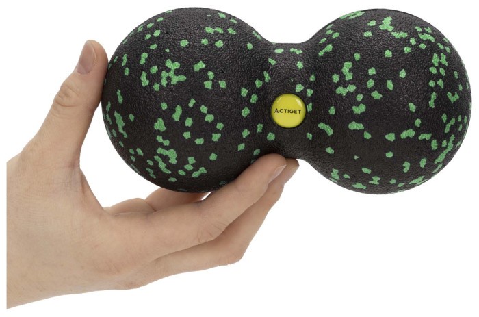 Масажний м'яч подвійний Actiget EPP 8 x 16 см ACT0098 Black/Green