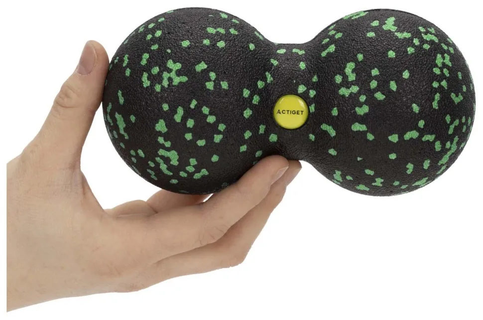 Масажний м'яч подвійний Actiget EPP 8 x 16 см ACT0098 Black/Green (LFACT0098)