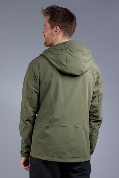 Трекінгова чоловіча куртка Soft Shell Tatonka Cesi M's Hooded Jacket, Olive, M