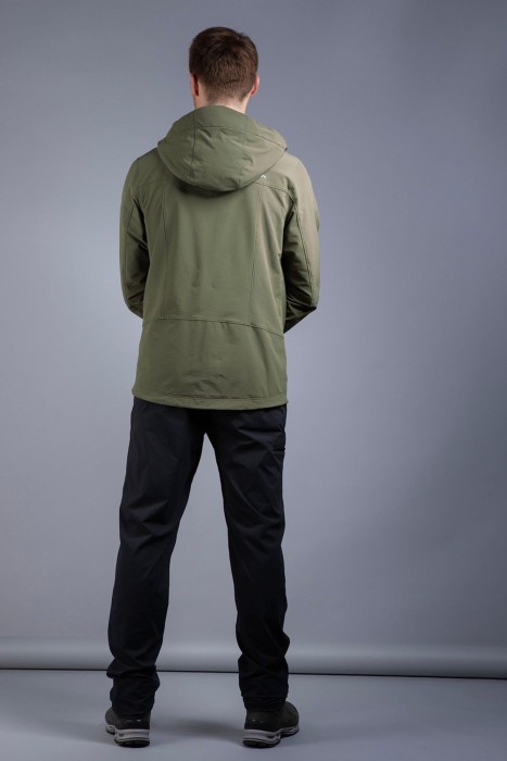 Трекінгова чоловіча куртка Soft Shell Tatonka Cesi M's Hooded Jacket, Olive, M